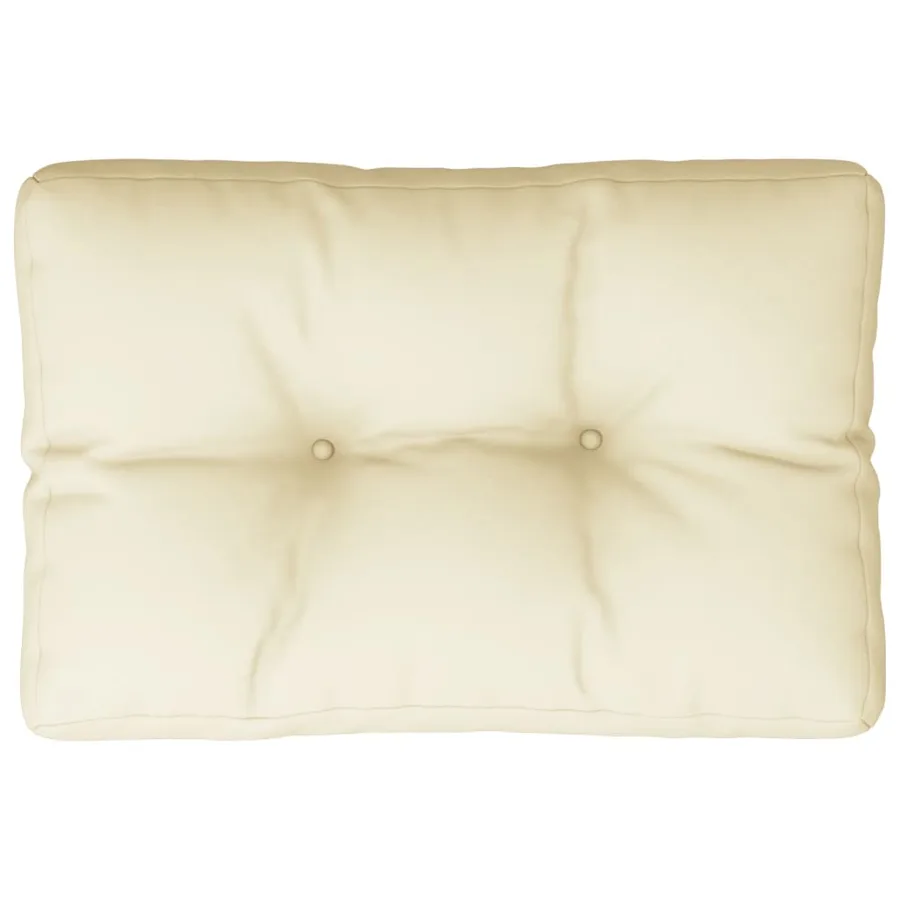 Coussin de palette crème 60x40x12 cm tissu - 2