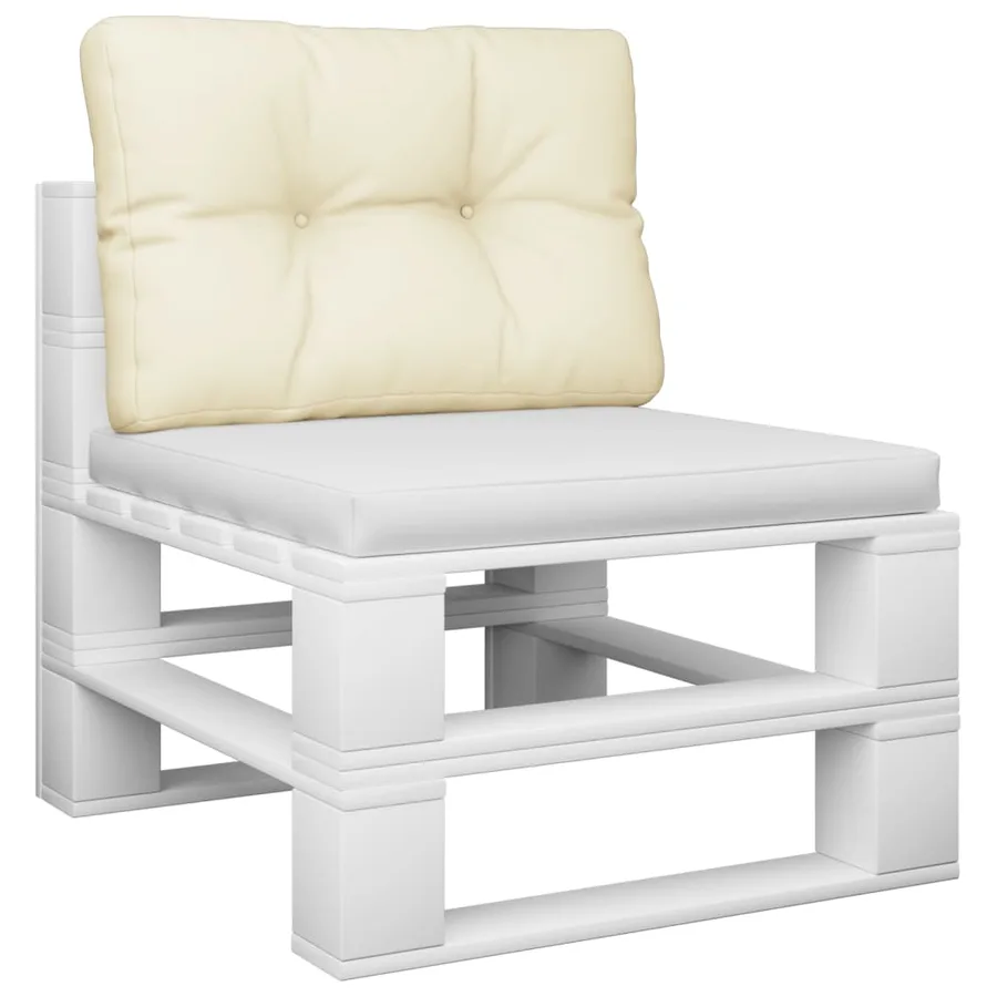 Coussin de palette crème 60x40x12 cm tissu - 3