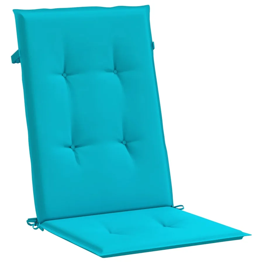 Coussins de chaise à dossier haut lot de 6 turquoise tissu - 5