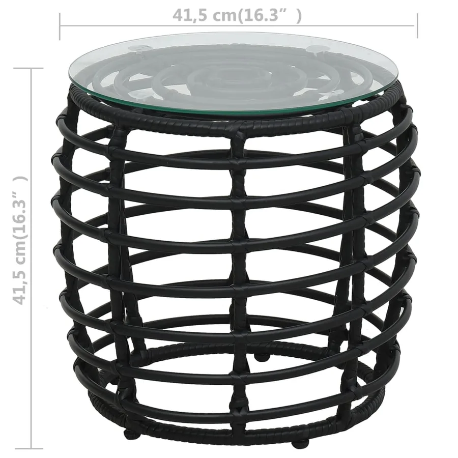 Ensemble de bistro 3 pcs Résine tressée Noir - 7