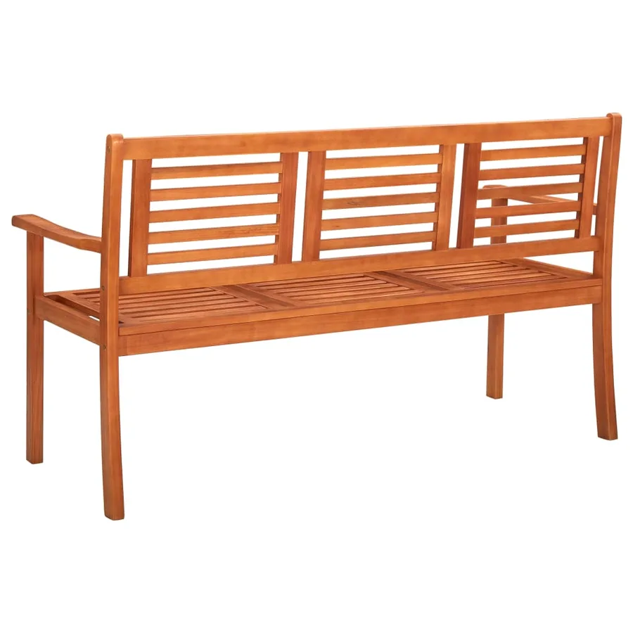 Banc de jardin 3 places 150 cm Bois d'eucalyptus solide - 3