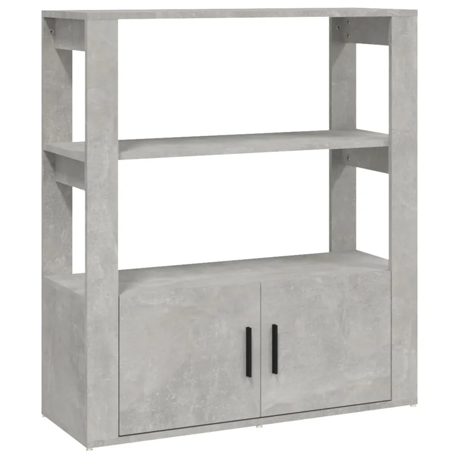 Buffet Gris béton 80x30x90 cm Bois d'ingénierie - 2