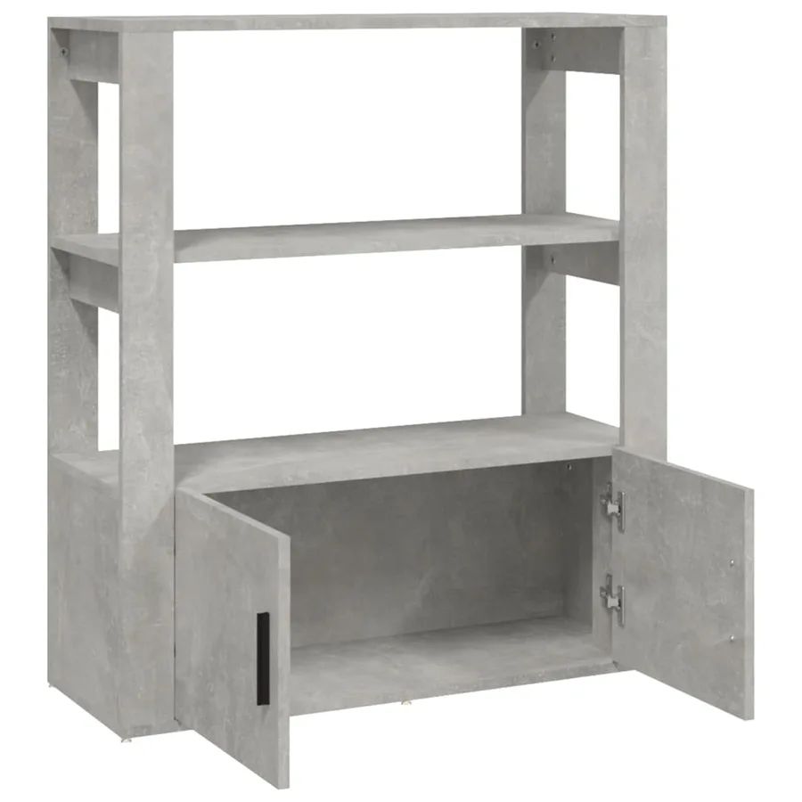 Buffet Gris béton 80x30x90 cm Bois d'ingénierie - 7