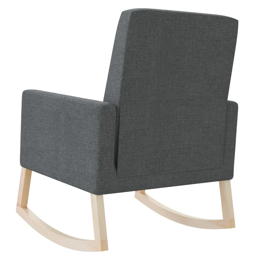 Chaise à bascule Gris foncé Tissu - 5