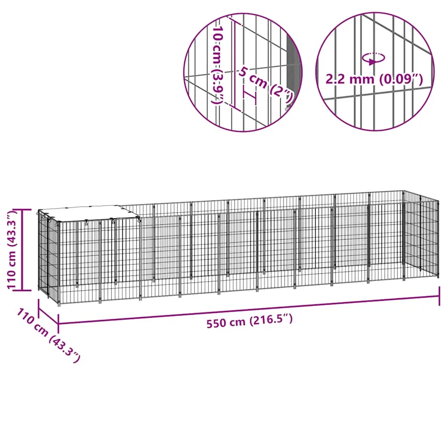 Chenil Noir 6,05 m² Acier - 8
