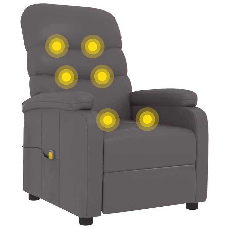 Fauteuil de massage Gris Similicuir - 8