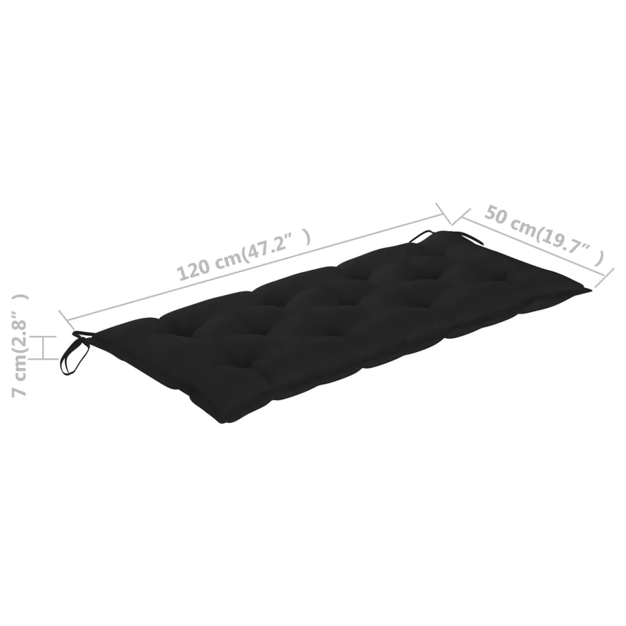 Banc de jardin avec coussin 120 cm Bois d'acacia massif - 10
