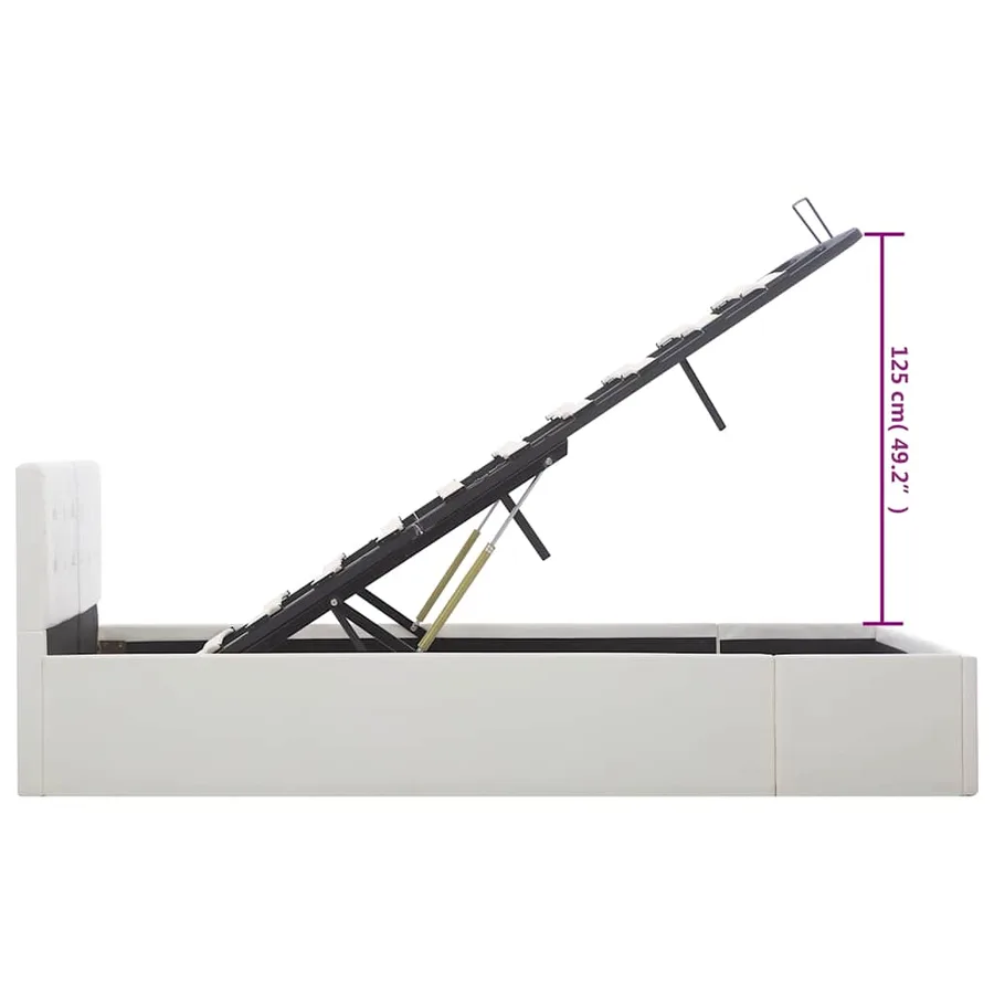 Cadre de lit à rangement hydraulique sans matelas 120x200 cm - 11