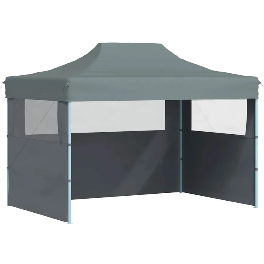 Tente de réception pliable avec 3 parois 3x4 m Acier Anthracite - 2