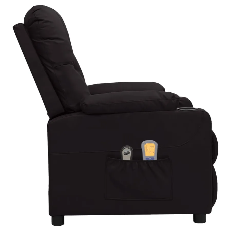 Fauteuil électrique de massage Noir Similicuir - 4