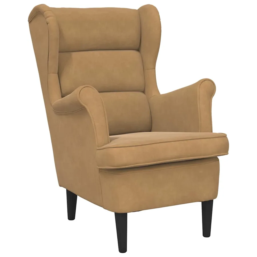 Fauteuil marron velours - 2