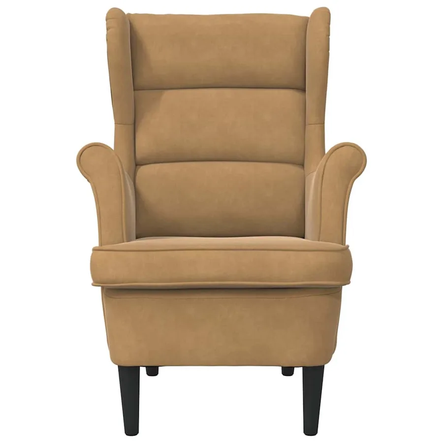 Fauteuil marron velours - 4