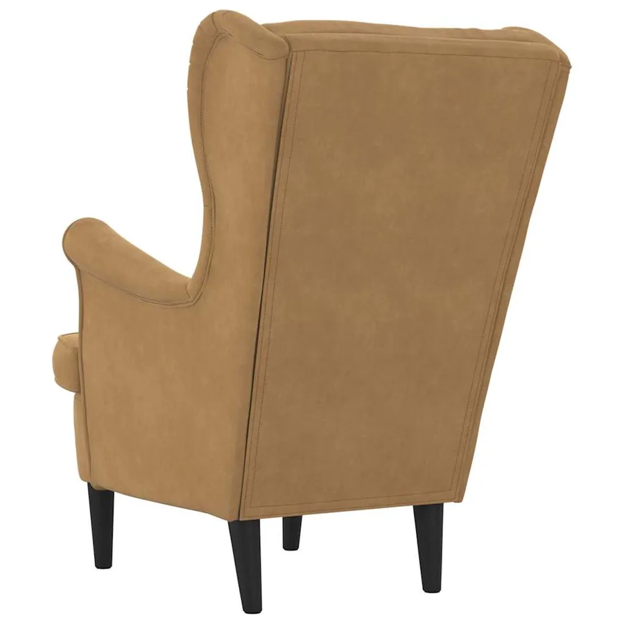 Fauteuil marron velours - 6
