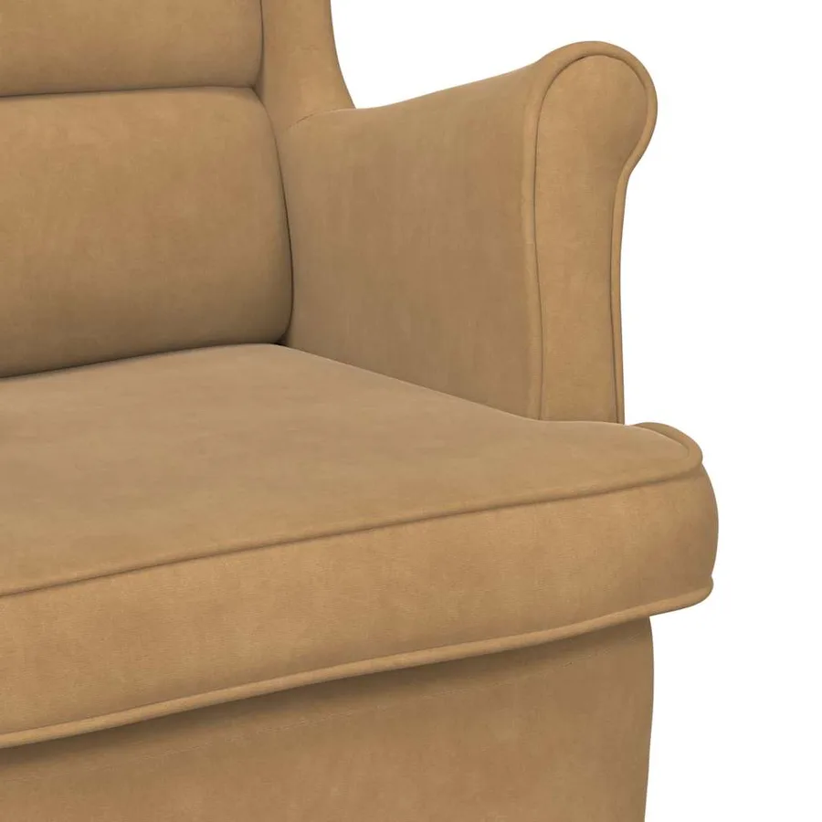 Fauteuil marron velours - 7