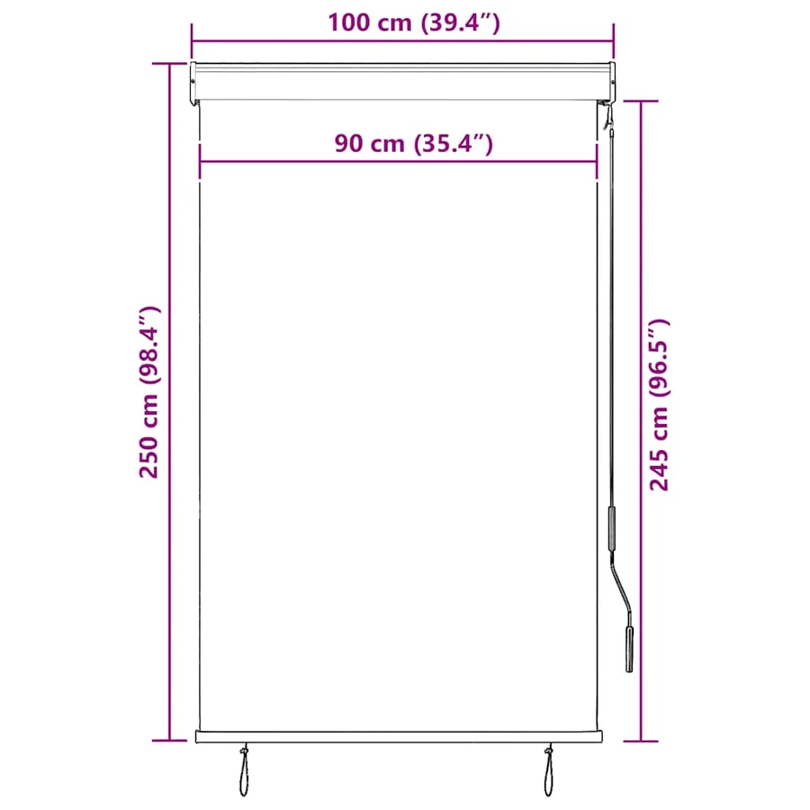 Store roulant d'extérieur 100x250 cm Jaune et bleu - 10