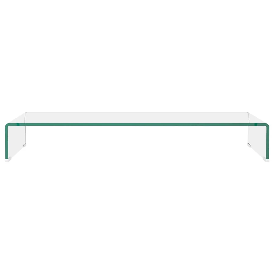 Meuble TV/pour moniteur 90x30x13 cm verre transparent - 3