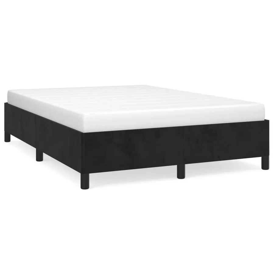 Cadre de lit sans matelas noir 140x190 cm velours - 2