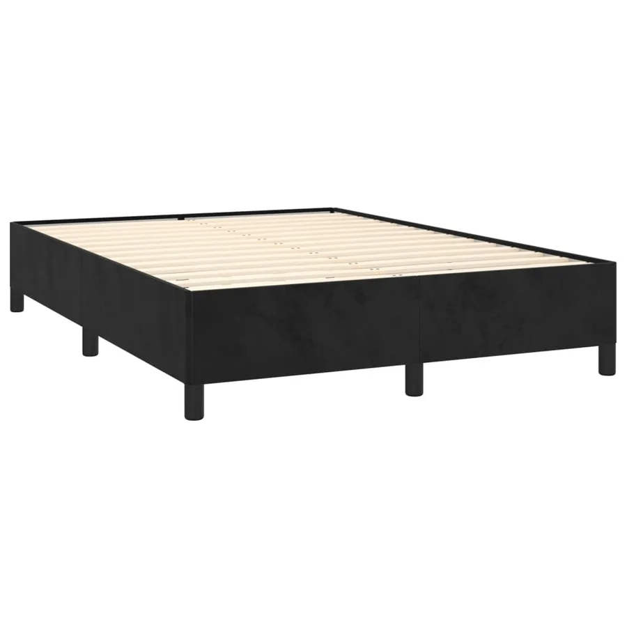 Cadre de lit sans matelas noir 140x190 cm velours - 4