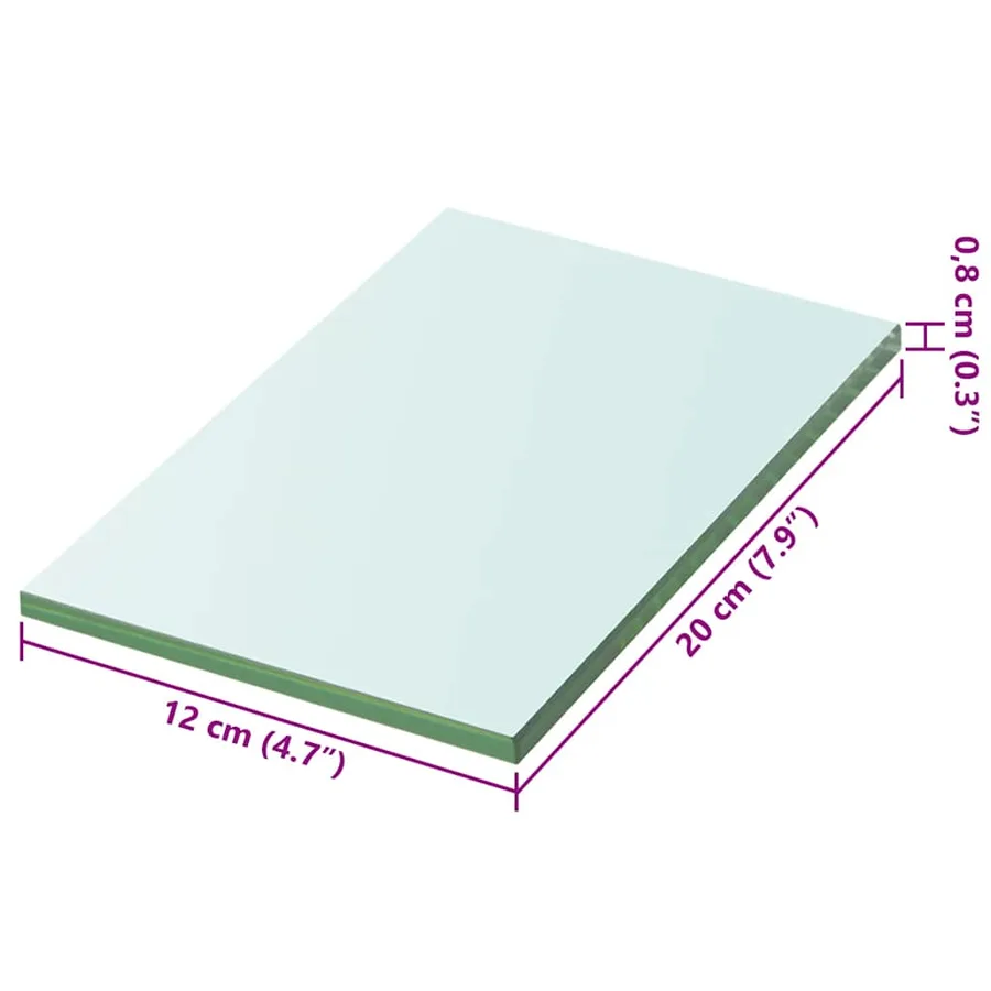 Panneaux d'étagère 2 pcs Verre Transparent 20 x 12 cm - 4
