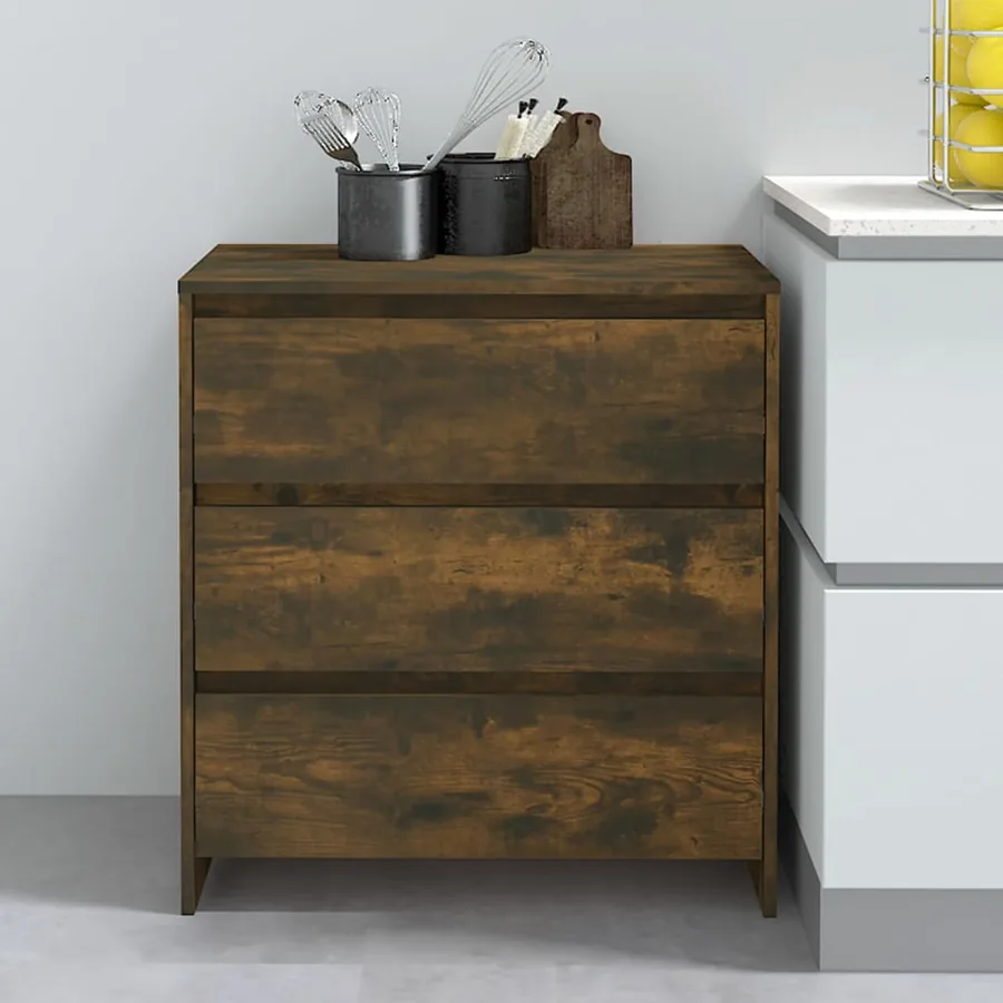Buffet Chêne fumé 70x41x75 cm Bois d'ingénierie