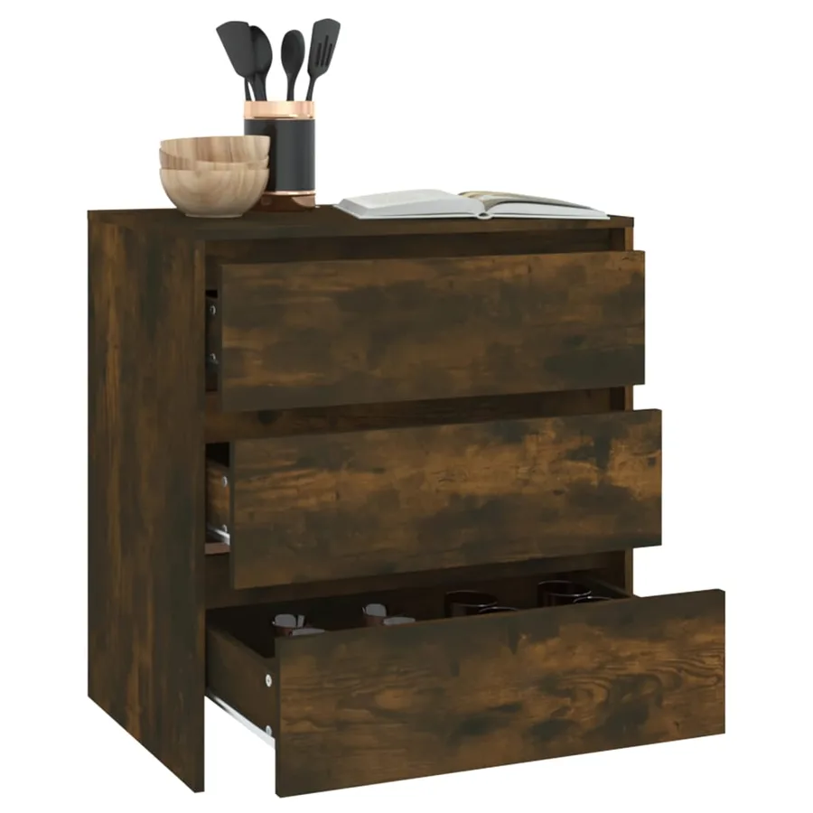 Buffet Chêne fumé 70x41x75 cm Bois d'ingénierie - 7