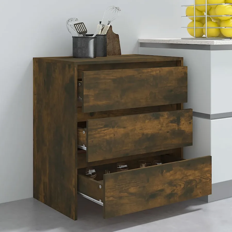 Buffet Chêne fumé 70x41x75 cm Bois d'ingénierie - 8