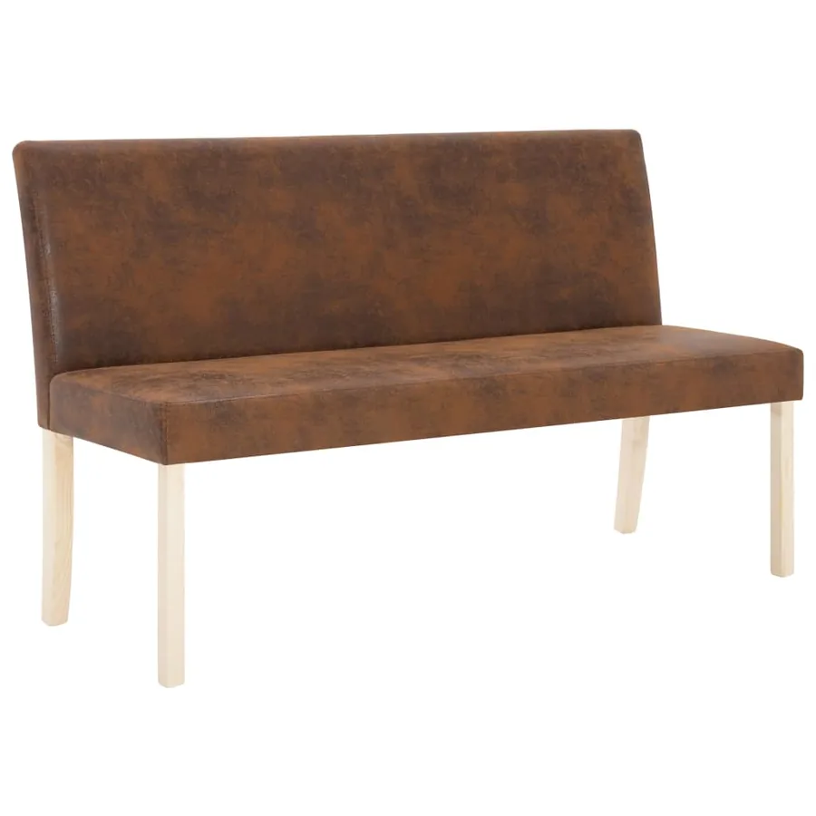 Banc 139,5 cm Marron Similicuir daim - 2