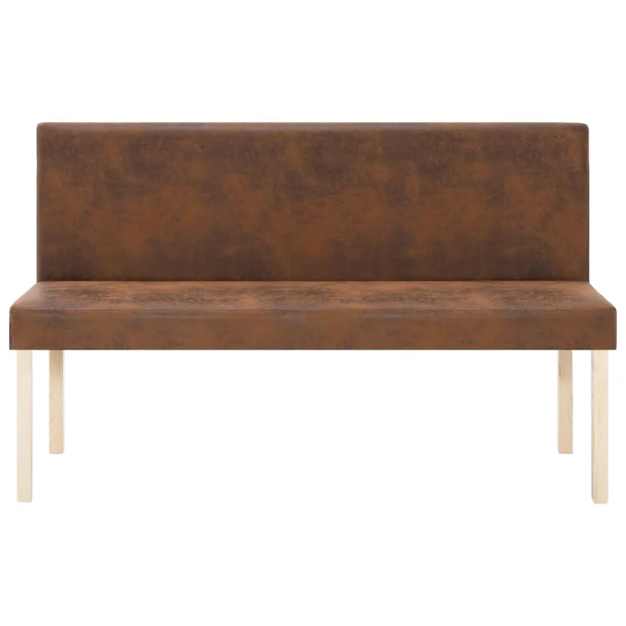 Banc 139,5 cm Marron Similicuir daim - 3
