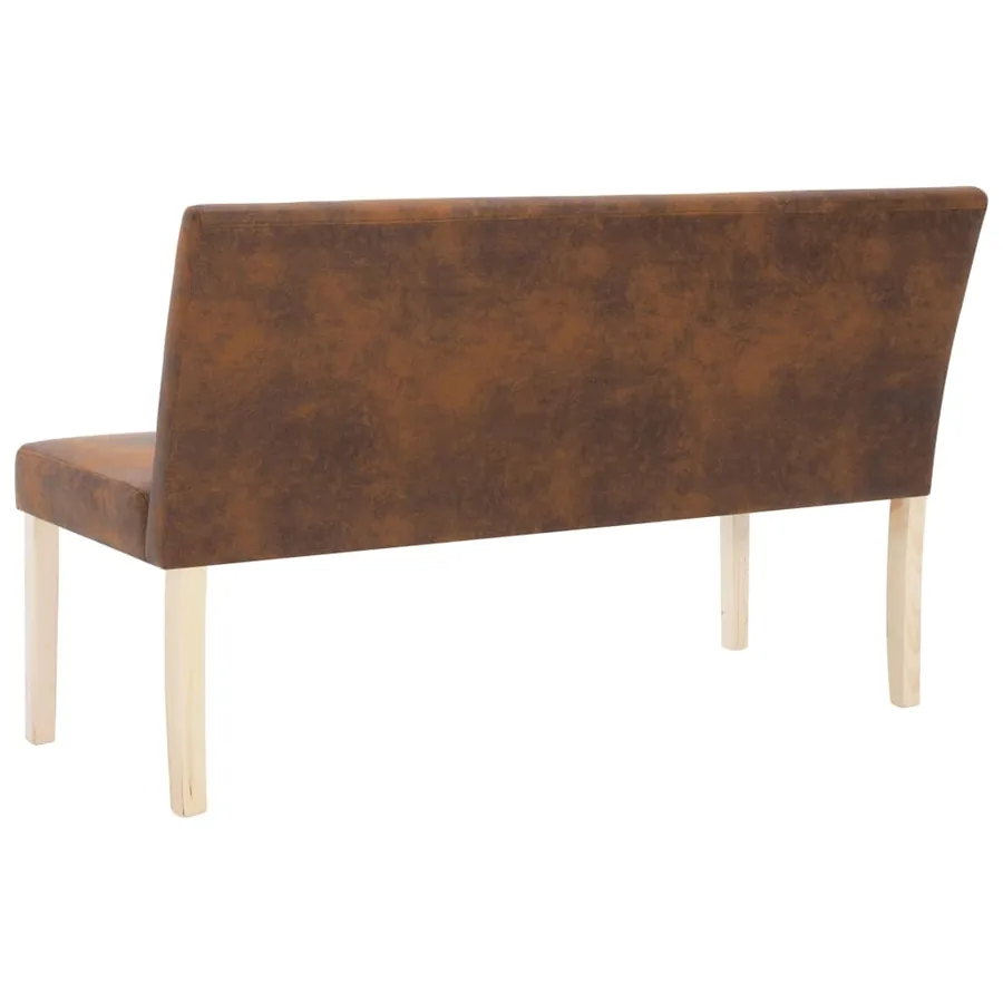 Banc 139,5 cm Marron Similicuir daim - 5
