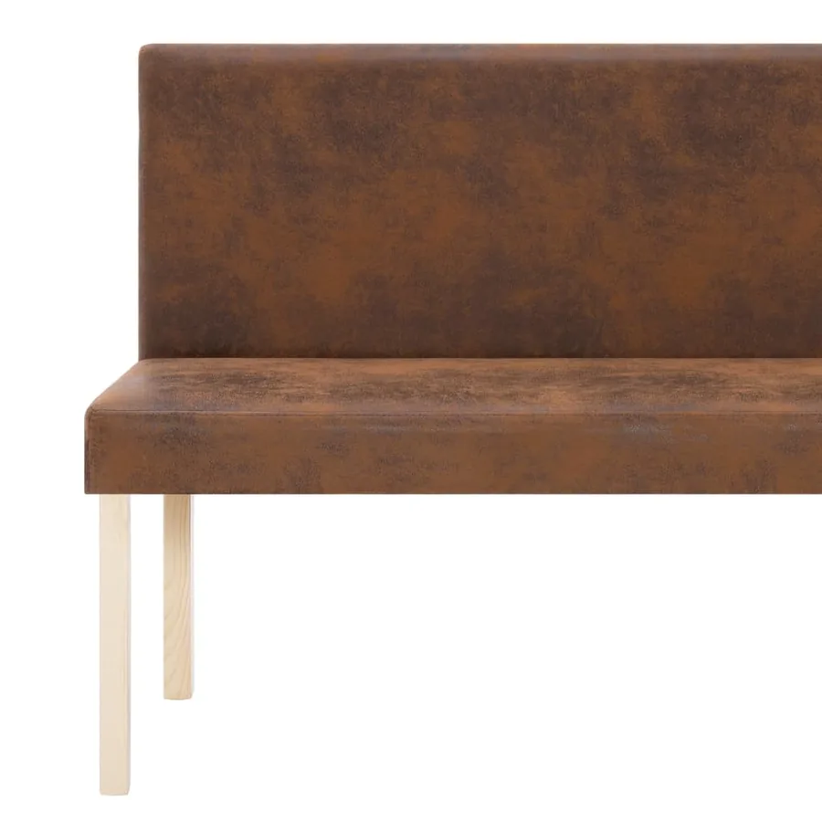 Banc 139,5 cm Marron Similicuir daim - 6