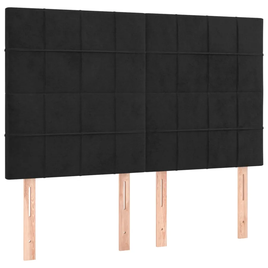 Sommier à lattes de lit avec matelas Noir 140x200 cm Velours - 6