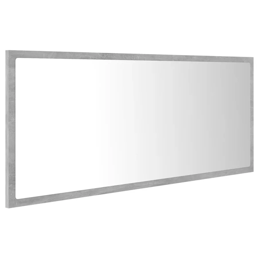 Miroir à LED de salle de bain Gris béton 100x8,5x37cm Acrylique - 6