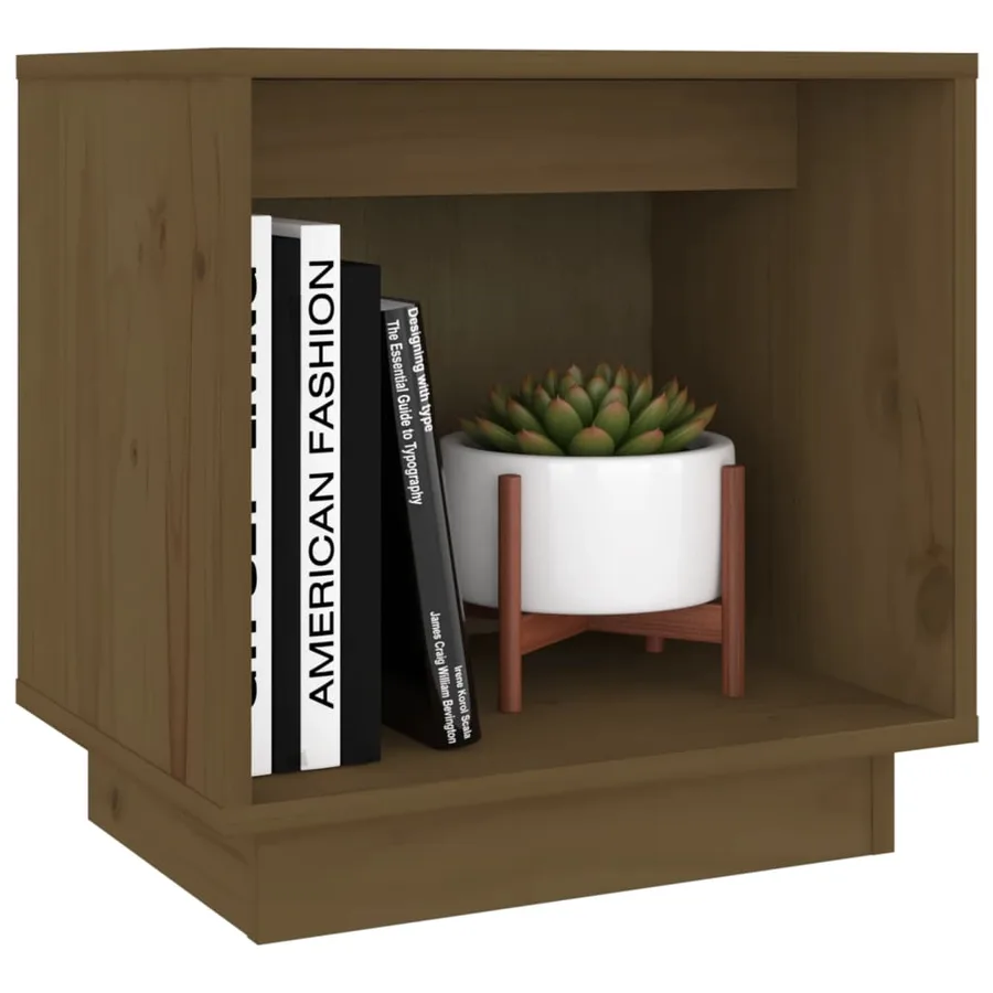 Table de chevet Marron miel 40x30x40 cm Bois de pin solide - 3