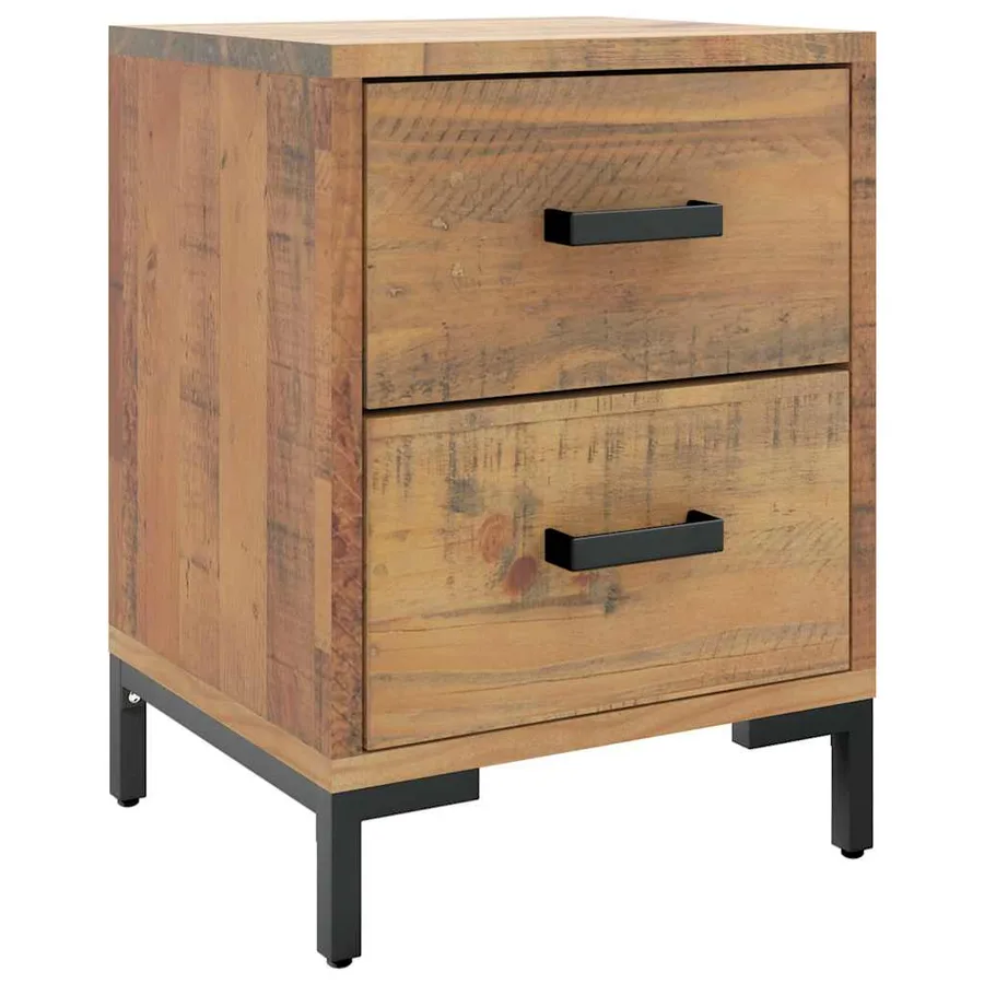 Table de chevet Marron 36x30x45 cm Bois de pin massif - 2