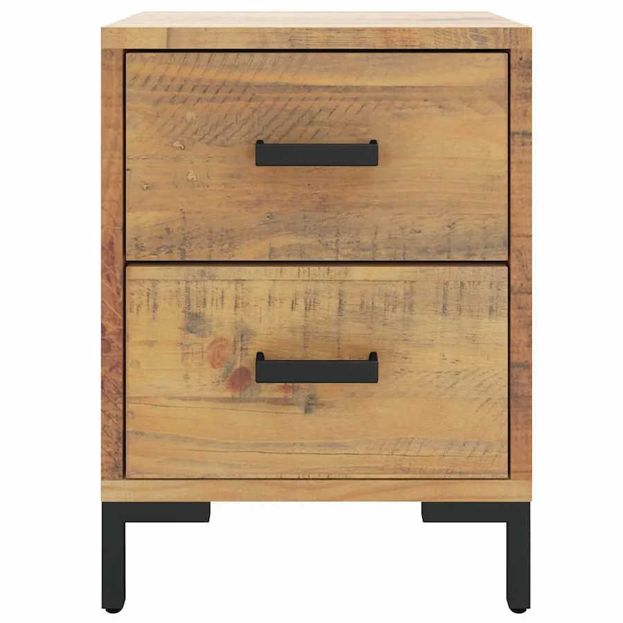 Table de chevet Marron 36x30x45 cm Bois de pin massif - 3