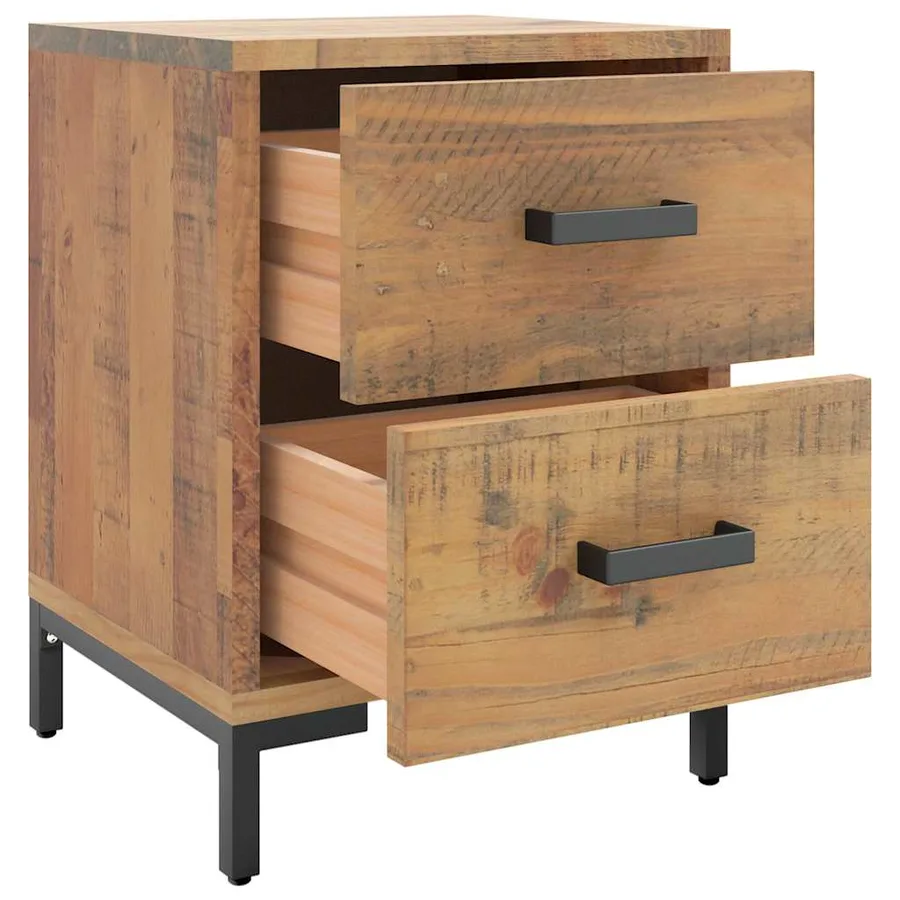 Table de chevet Marron 36x30x45 cm Bois de pin massif - 4