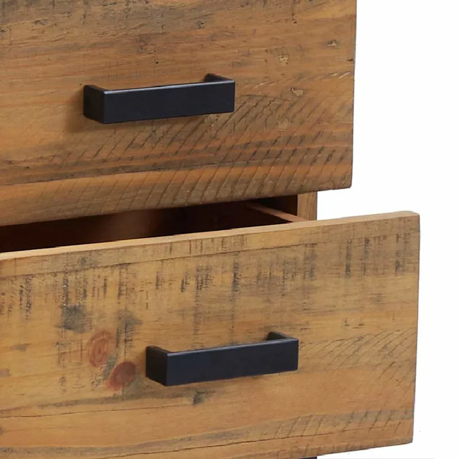 Table de chevet Marron 36x30x45 cm Bois de pin massif - 6