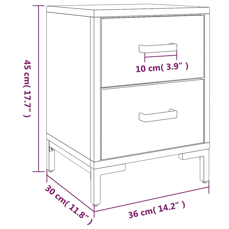 Table de chevet Marron 36x30x45 cm Bois de pin massif - 8