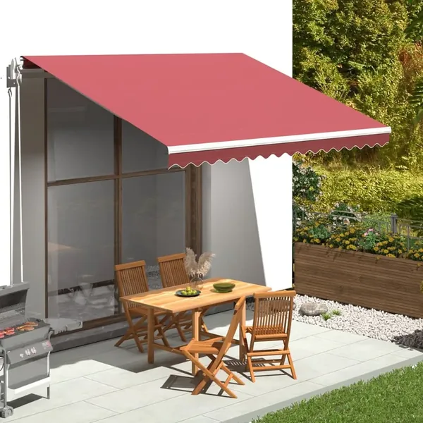Tissu de remplacement pour auvent bordeaux rouge 4x3,5 m polyester