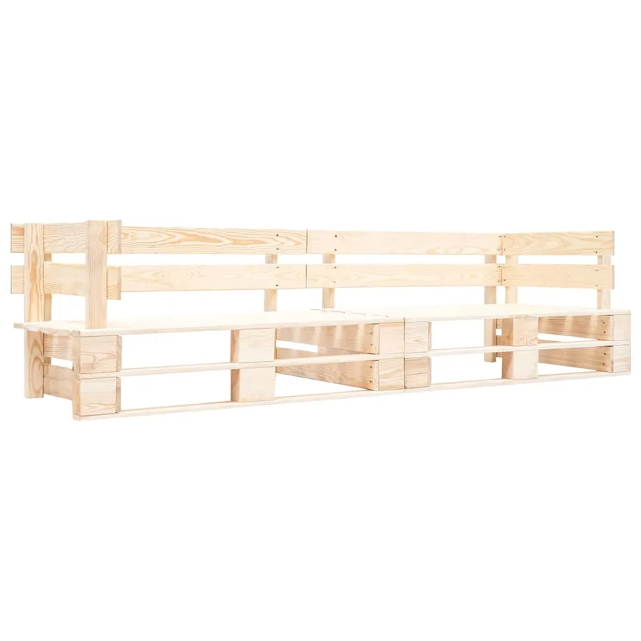 Canapés de jardin palette 2 pcs avec coussins gris Pinède - 4