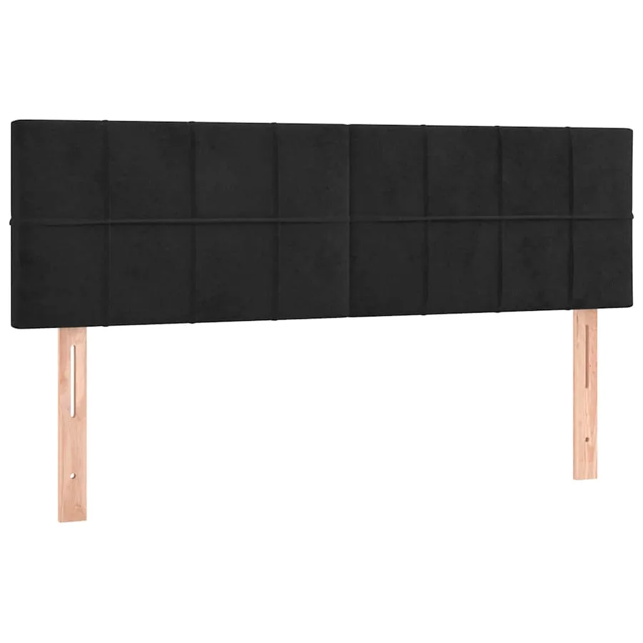 Sommier à lattes de lit avec matelas Noir 140x200 cm Velours - 6