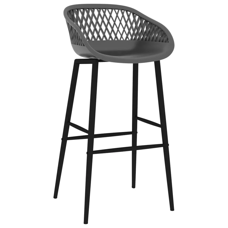 Chaises de bar lot de 2 gris - 2