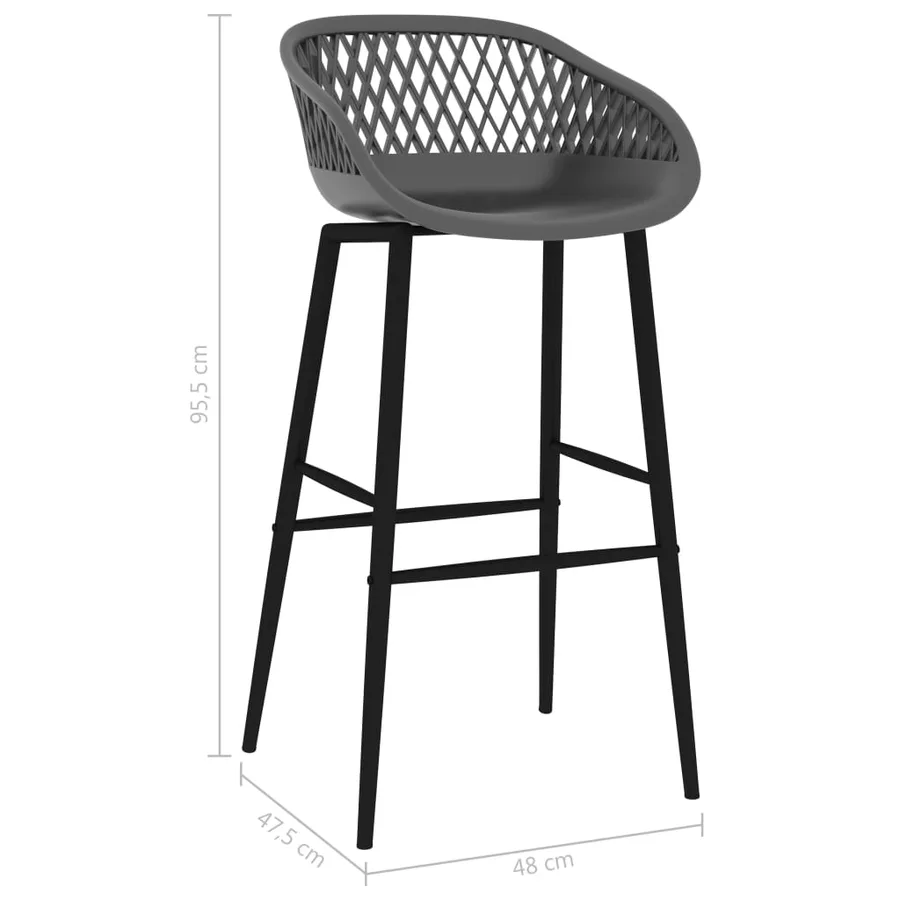 Chaises de bar lot de 2 gris - 7