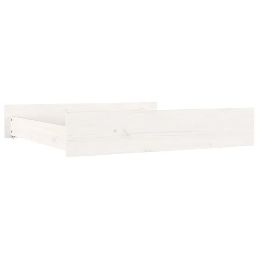 Tiroirs de lit 2 pcs blanc Bois de pin massif - 3