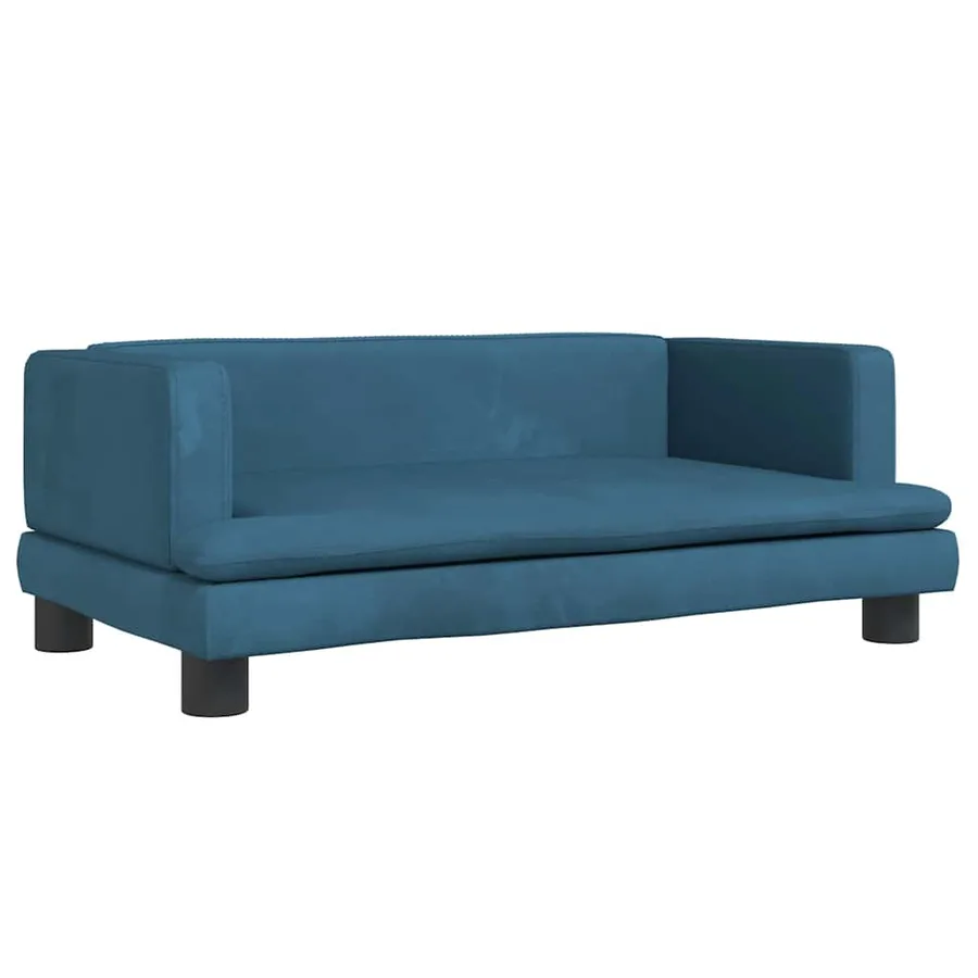 Lit pour chien bleu 80x45x30 cm velours - 2