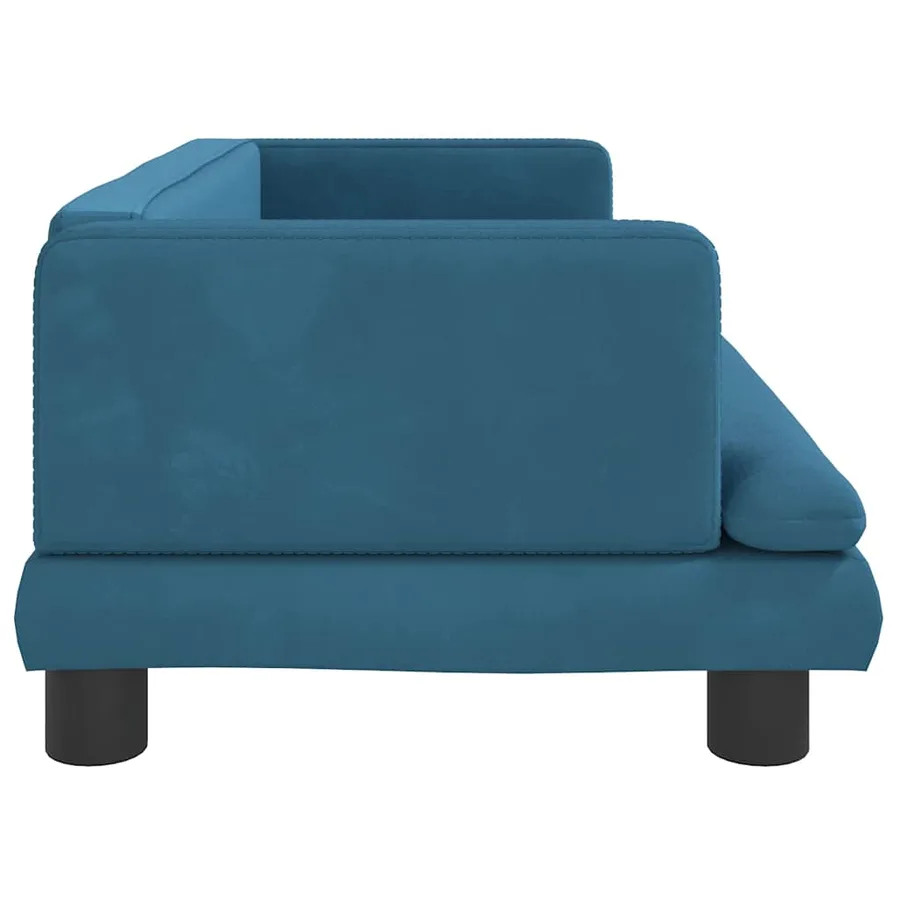 Lit pour chien bleu 80x45x30 cm velours - 4