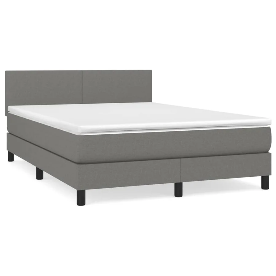 Sommier à lattes de lit avec matelas Gris foncé 140x190cm Tissu - 2