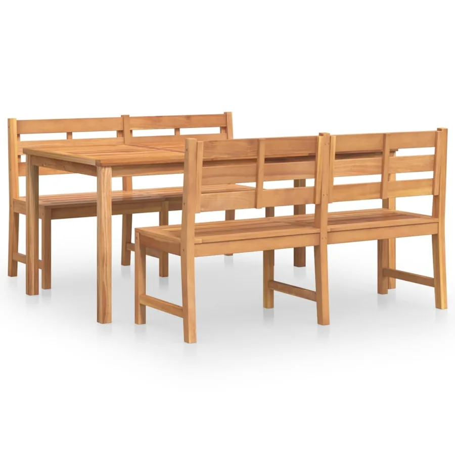 Ensemble à manger de jardin 3 pcs Bois de teck massi - 2
