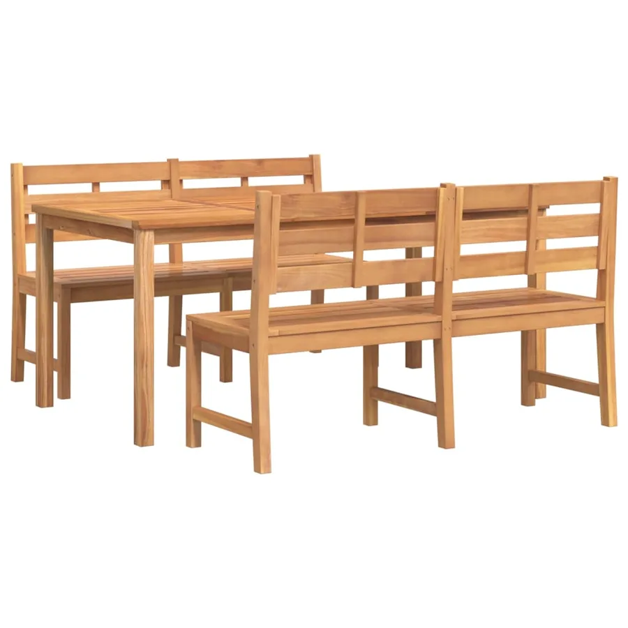Ensemble à manger de jardin 3 pcs Bois de teck massi - 3