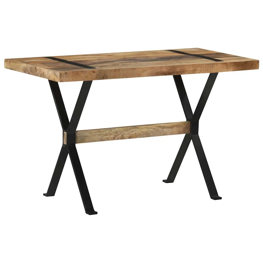 Table à manger 120x60x76 cm bois de manguier brut - 10